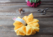 Load image into Gallery viewer, Japanese Handmade Cotton Organdy Scrunchies, Raspberry, Green or Yellow scjf0101-3
