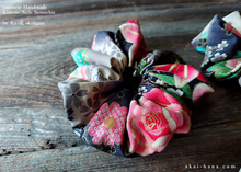 Load image into Gallery viewer, Japanese Handmade Kimono style Scrunchies, scjf0105
