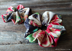 Japanese Handmade Kimono style Scrunchies, scjf0105