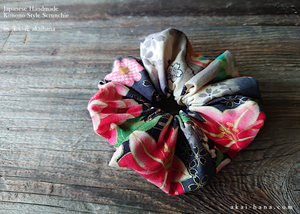 Japanese Handmade Kimono style Scrunchies, scjf0105