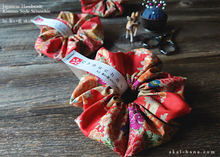 Load image into Gallery viewer, Japanese Handmade Kimono style Scrunchies, scjf0107
