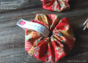 Japanese Handmade Kimono style Scrunchies, scjf0107