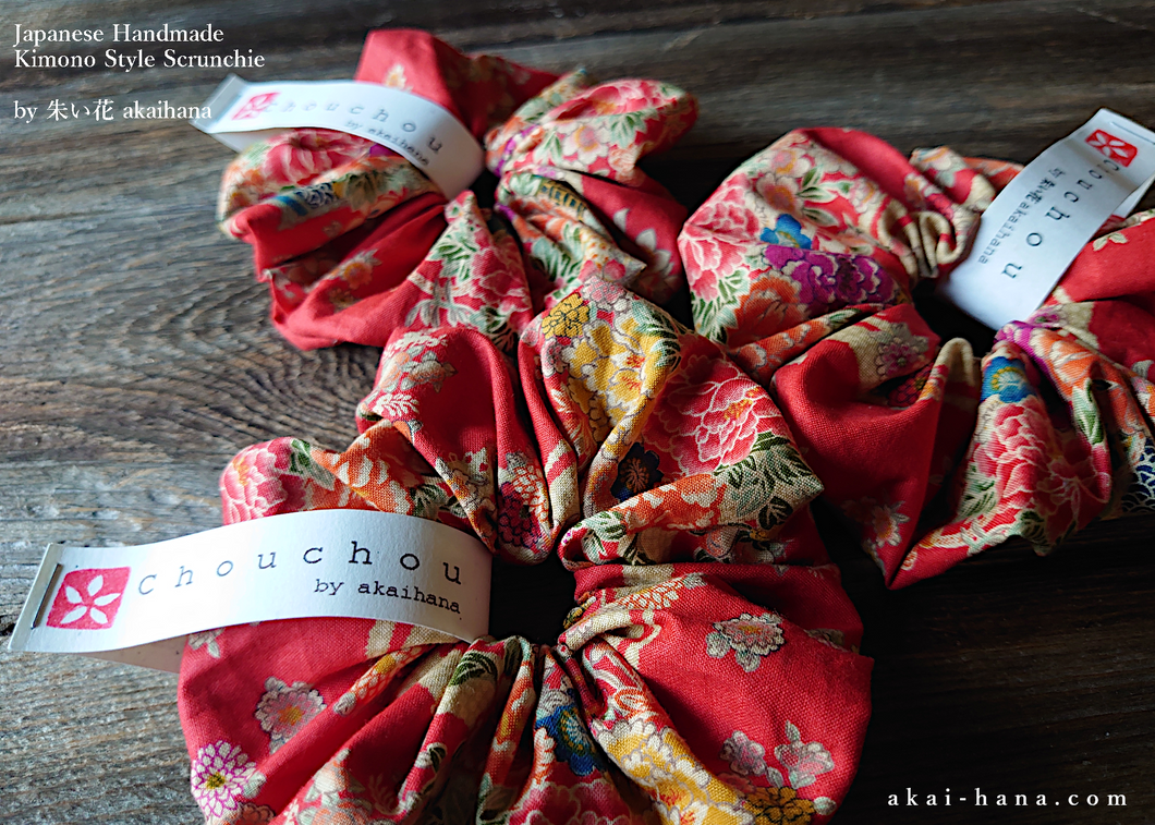 Japanese Handmade Kimono style Scrunchies, scjf0107
