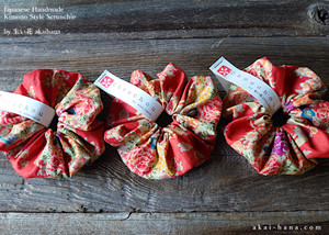 Japanese Handmade Kimono style Scrunchies, scjf0107