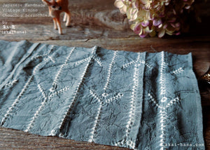 Vintage Kimono Scrunchies, Gray Shibori, Japanese Handmade