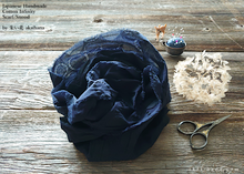 Load image into Gallery viewer, Japanese Infinity Snood Scarf, Enshuku Cotton, Dots Dark Navy, sif0011
