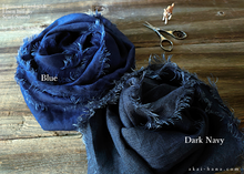 Load image into Gallery viewer, Japanese Indigo Linen Infinity Scarf, Blue, sif0021
