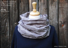 Load image into Gallery viewer, Japanese Handmade Infinity Snood Scarf, Asagao Morning Glory, Grayish Purple, sif0038
