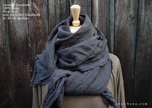 Load image into Gallery viewer, Japanese Linen Wrap with SASHIKO Stitch, Dark Gray
