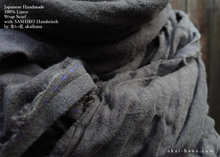 Load image into Gallery viewer, Japanese Linen Wrap with SASHIKO Stitch, Dark Gray
