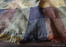 Load image into Gallery viewer, Japanese Handmade Linen Wrap Scarf, Shades of Autumn, 100% Linen
