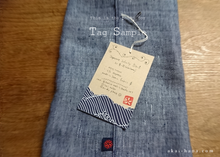 Load image into Gallery viewer, Japanese Linen Wrap, Uguisu-Warbler with SASHIKO Stitch
