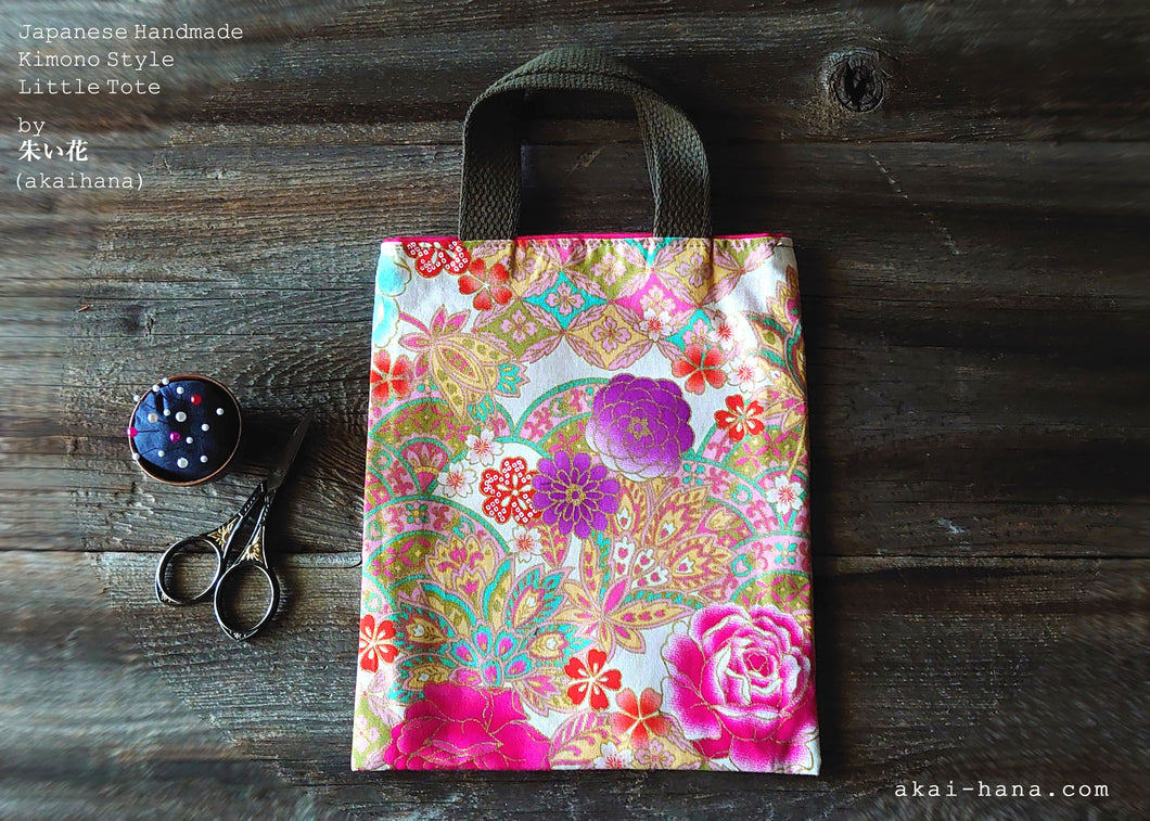 Little Tote, Kimono Floral Pink, tbls0012