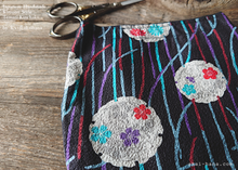 Load image into Gallery viewer, Japanese Handmade Temari Kinchaku Purse, Flower Balls Black, tkjp0006
