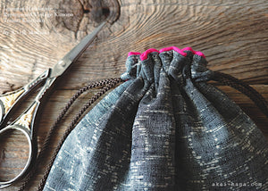 Repurposed Vintage Kimono Temari Kinchaku Purse, tkvk0006