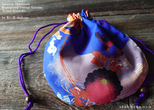 Load image into Gallery viewer, Repurposed Vintage Kimono Temari Kinchaku Purse, tkvk0008
