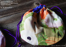 Load image into Gallery viewer, Repurposed Vintage Kimono Temari Kinchaku Purse, tkvk0008
