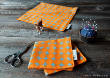 Load image into Gallery viewer, Quadruple Reversible Japanese Handkerchief, Orange Circles, 100% Japanese Cotton Gauze
