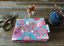Load image into Gallery viewer, Quadruple Reversible Japanese Handkerchief, Flower Garden Pink ⦿wghc0018
