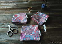 Load image into Gallery viewer, Quadruple Reversible Japanese Handkerchief, Flower Garden Pink ⦿wghc0018
