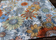 Load image into Gallery viewer, Quadruple Reversible Japanese Handkerchief, Flower Garden Yellow ⦿wghc0019
