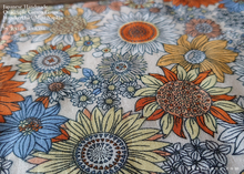 Load image into Gallery viewer, Quadruple Reversible Japanese Handkerchief, Flower Garden Yellow ⦿wghc0019
