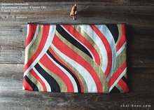 Load image into Gallery viewer, Repurposed Vintage Kimono Obi Clutch, Japanese Handmade z30c0001
