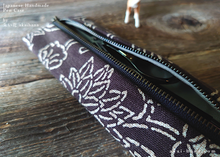 Load image into Gallery viewer, Japanese Handmade Pen Case, Hand-Printed in Kyoto, Brown ⦿zc20p0009
