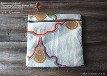 Load image into Gallery viewer, Repurposed Vintage Kimono Obi Foldover Clutch, Japanese Handmade, zc25f0003
