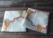 Load image into Gallery viewer, Repurposed Vintage Kimono Obi Foldover Clutch, Japanese Handmade, zc25f0003
