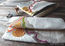 Load image into Gallery viewer, Repurposed Vintage Kimono Obi Foldover Clutch, Japanese Handmade, zc25f0003
